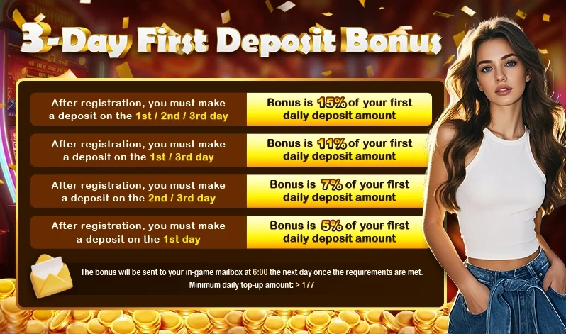 3-Day First Deposit Bonus